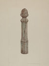 Carved Wooden Hitching Post