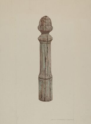 Carved Wooden Hitching Post