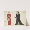Case of Philip Lawrence: Sue red suit-dress and black floor length coat (1934-1943) by Perry Watkins