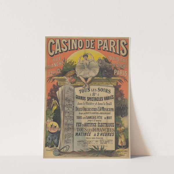 Casino de Paris. Rue blanche 13 et 15 16 &18 Rue de Clichy, Paris (1900) by Imp. Camis