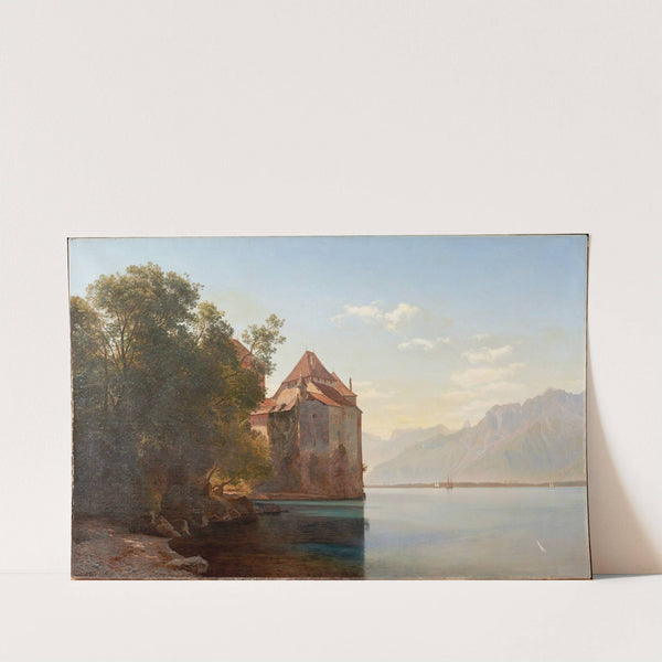 Castle by Lake Geneva by Janus la Cour