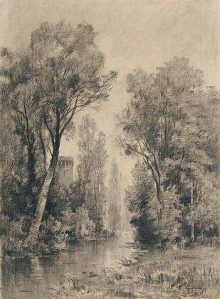 Castle Overlooking a River (1860s–1870s)