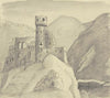 Castle ruins in a mountain landscape