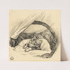 Cat Asleep in Basket by Auguste Andre Lançon