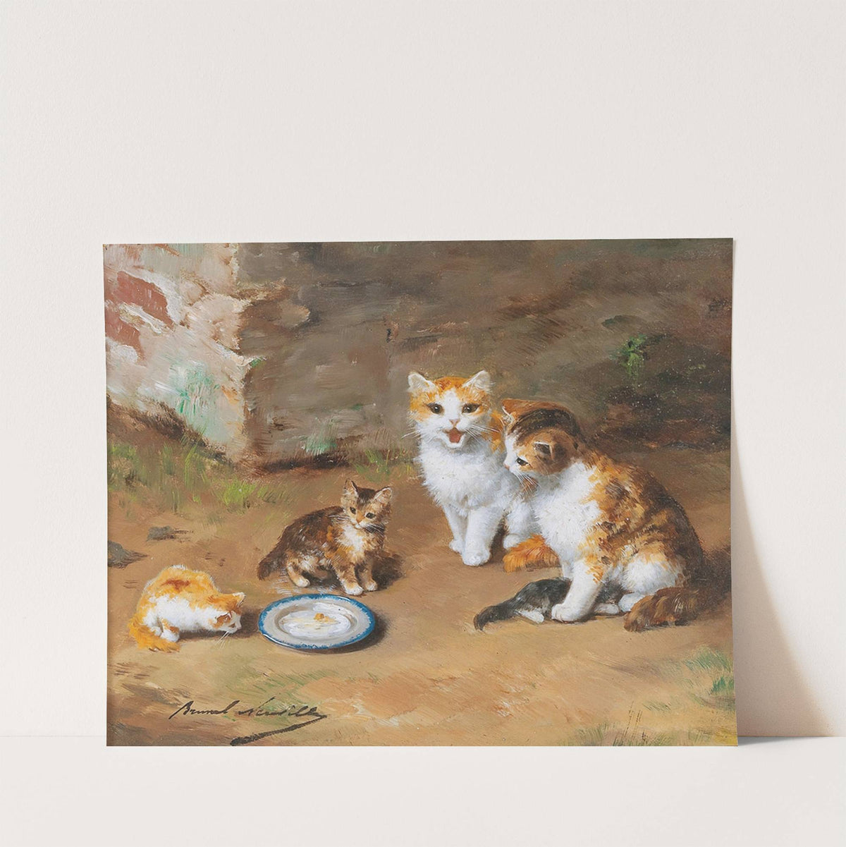 Cat Family by Arthur-Alfred Brunel de Neuville
