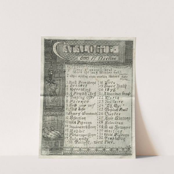 Catalogue (1878) by Otto Henry Bacher