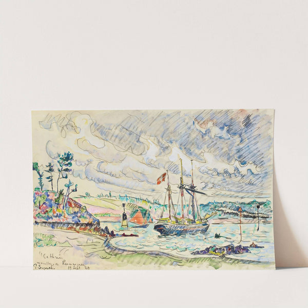 Cathrin À L&#039;ancre, Mouillage De Kermarquer (Embouchure Du Trieux)  by Paul Signac