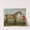 Cato, A Bay Racehorse, With A Groom In A Landscape by James Seymour