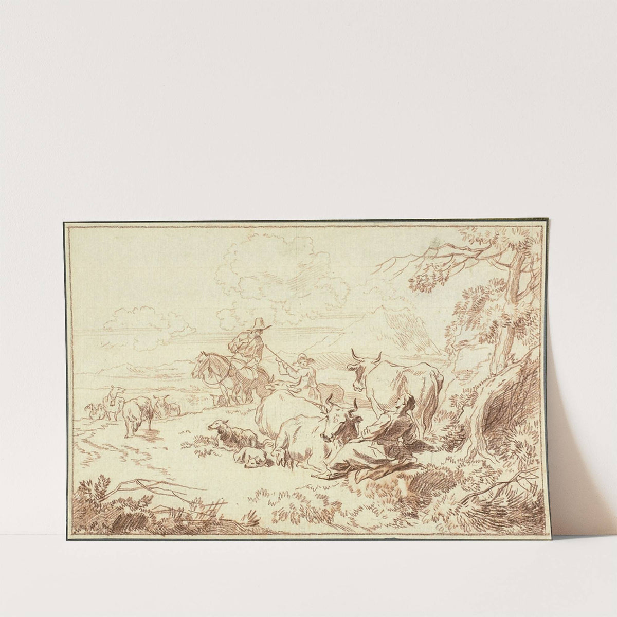Cattle and Sheep with Shepherds and Shepherdess by Abraham Jansz. Begeyn