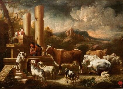 Cattle at the Ruins of the Temple