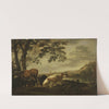 Cattle on a River Bank Netherlands by Abraham Van Calraet