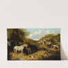 Cattle, Pigs, Ducks, Chickens And Horses In A Farmyard (1851) by John Frederick Herring Jr.