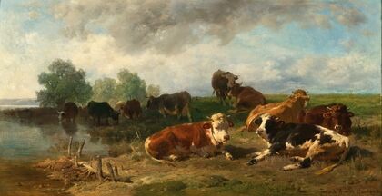 Cattle Resting on the Lakeside (1873)