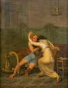 Catullus and Lesbia, who in his arms seeking solace for her spurvs death (1809)