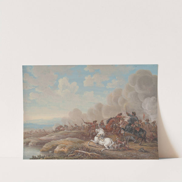 Cavalry Battle By A River by Louis-Nicolas van Blarenberghe