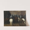 Cavalry in a nocturnal landscape by Aniello Falcone
