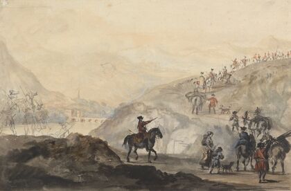 Cavalry Troops and Camp Followers on the Move