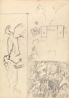 Cave of the Golden Calf; Studies of Tree Houses, Animals and Floor Plan