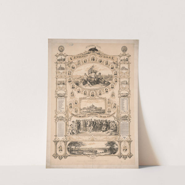 Centennial jubilee, memorial card (1876) by David Kohn