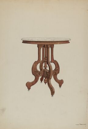 Center Table, with Marble Top