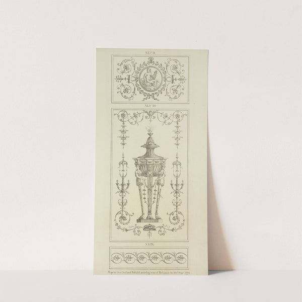 Central design of three-footed basin, burning incense. by Michael Angelo Pergolesi