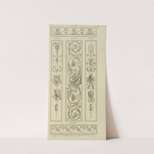 Central ornamental design of eagle with vegetal shapes. by Michael Angelo Pergolesi