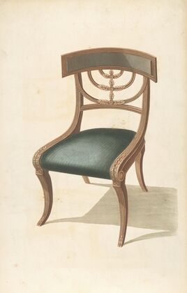 Chair with a black cushion