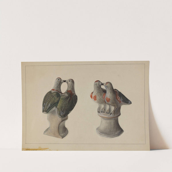 Chalkware Lovebirds by Mina Lowry