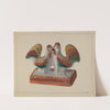 Chalkware Roosters by Mina Lowry