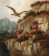 Chamois and Eagle on a Steep Cliff Face (1871)