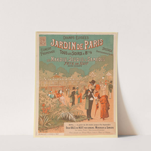 Champs-Elysees Jardin De Paris Concert Promenade Tous Les Soirs (1884-1886) by Imp. Emile Lévy