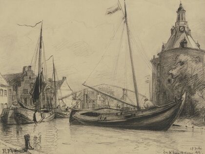 Channel with fishing boats