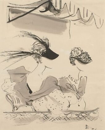 Chapeaux de Caroline Reboux, robe et cape de Louise Boulanger