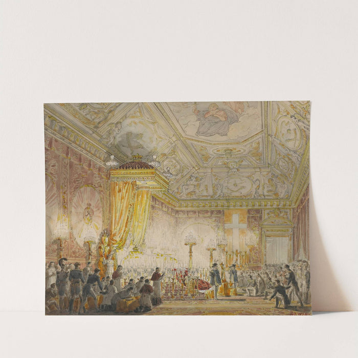 Chapelle ardente du roi Louis XVIII dans la salle du Trône des Tuileries (1824) by Charles Abraham Chasselat