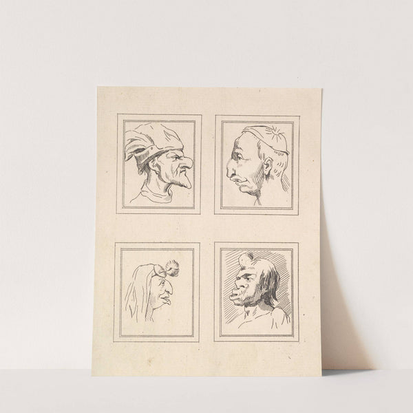 Characaturas by Leonardo da Vinci Pl.05 by Wenceslaus Hollar