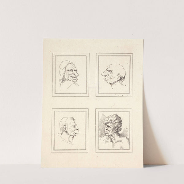 Characaturas by Leonardo da Vinci Pl.10 by Wenceslaus Hollar