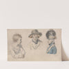Character Studies: A Child, A Man in a Hat, Military Officer by Daniel Orme