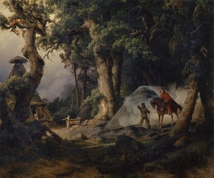 Charcoal Kiln in an Oak Tree Forest