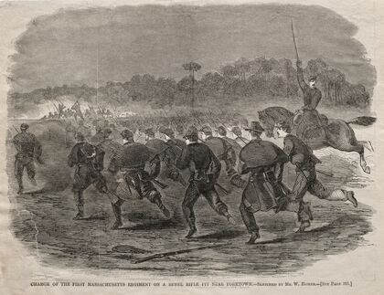 Charge of the First Massachusetts Regiment on a Rebel Rifle Pit near Yorktown (1862)