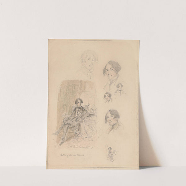 Charles Dickens; 7 original pencil sketches (1837) by George Cruikshank