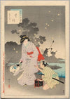 Chasing Fireflies, A Lady of the Tenmei Era (1781-1789), from the series Thirty-six Elegant Selections (1894)