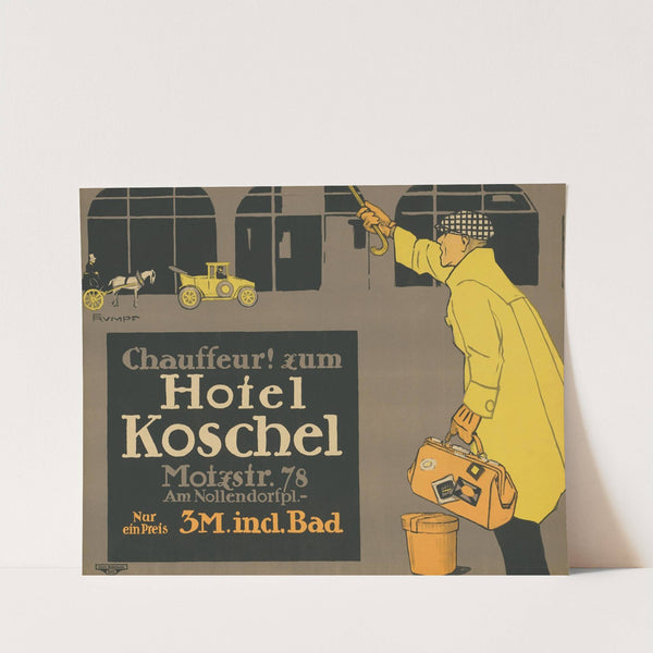 Chauffeur! Zum Hotel Koschel (1910 - 1913) by Fritz Rumpf