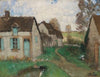Chaumières aux fenêtres et volets tourquoises