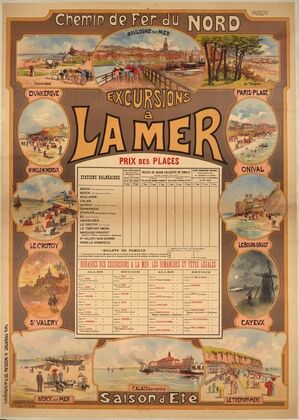 Chemin de fer du Nord. Excursions à la mer. Saison d’été (1890)