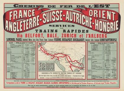 Chemins de Fer de l’Est. France Orient Angleterre – Suisse – Autriche – Hongrie, Eté 1893 (1893)