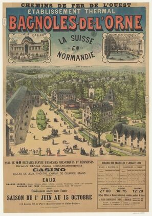 Chemins de Fer de l’Ouest. Etablissement thermal Bagnoles-de-l’Orne. La Suisse en Normandie (1892)