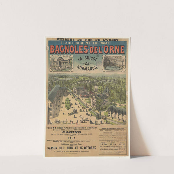 Chemins de Fer de l’Ouest. Etablissement thermal Bagnoles-de-l’Orne. La Suisse en Normandie (1892) by Imp. Camis