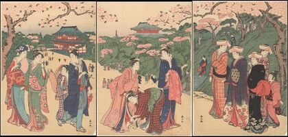 Cherry Time at Shiba, Zojoji Temple Ground (18th century)