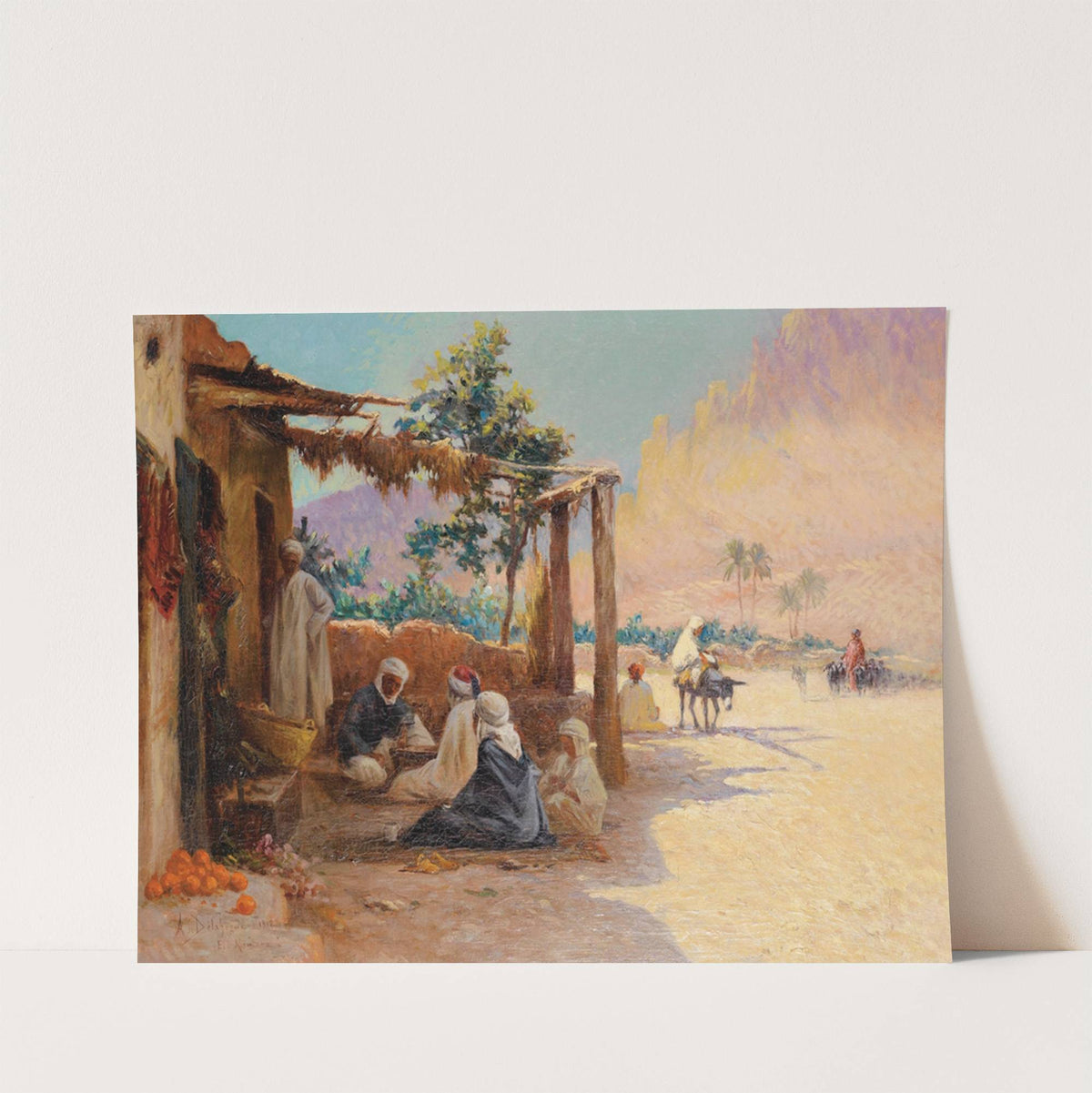Chess Players In El Kantara by Alexis-Auguste Delahogue