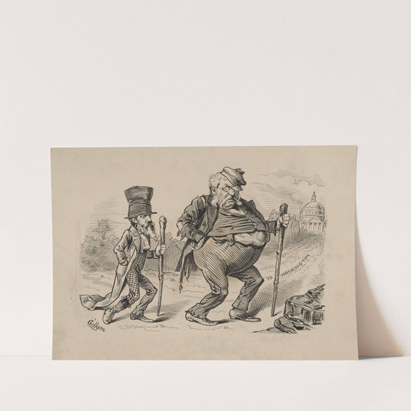 Chester Arthur and Thomas Platt walking to Washington, DC (1881) by Bernard Gillam